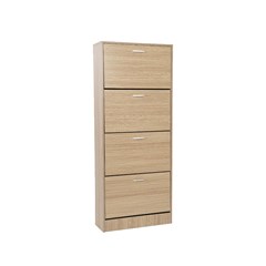 Shoe Cabinet 4 Doors in Brown