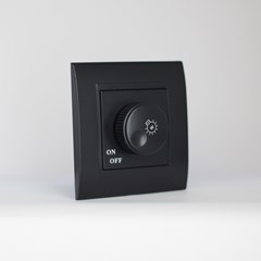 1 Gang Rotary Dimmer Black Matte Series