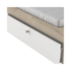 White & Oak Storage Bed Frame – 140x200cm