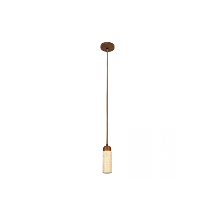 Pendant Light – Natural Stone & Brown Wood