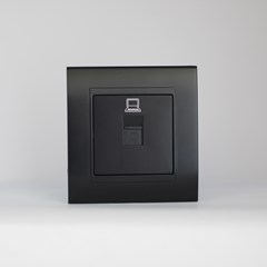 1 Gang Ethernet Outlet Black Matte Series