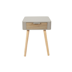 Bedside Drawer – Taupe & Wood