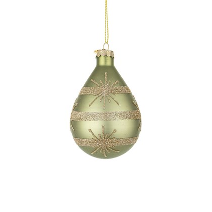 Glimmer Green Glass Ornament