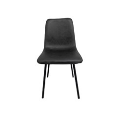 Chair Fabric Black Metal Legs - Dark Grey