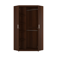 Corner Wardrobe 2 Doors – Walnut