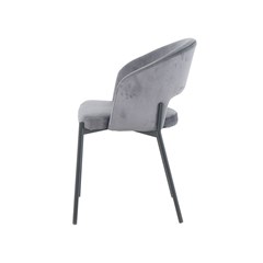 Dining Chair Velvet Dark Grey Black Tube