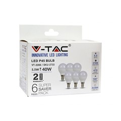 Pack of 6 : E14 Bulb 5.5W 2700K