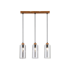 LED Suspension Smoked Glass Pendant – Black