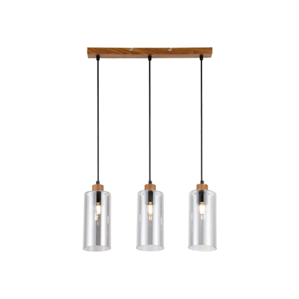LED Suspension Smoked Glass Pendant – Black