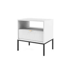 Bedside Table 1 Drawer – White