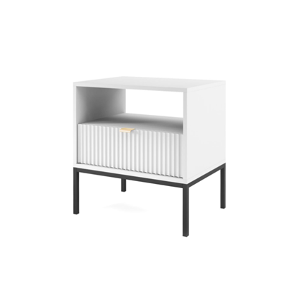 Bedside Table 1 Drawer – White