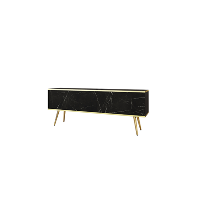 TV Unit with Gold Legs – Marble