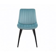 Velvet Covered Seat with Black Metal Legs