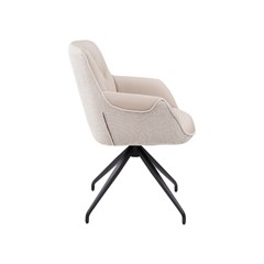 Swivel Dining Chair – Light Beige & Light Grey