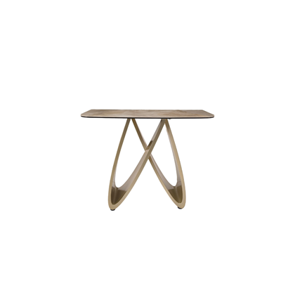 Console Table 100x40x77– Gloss Grand Jade & Golden Champagne