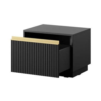 Bedside Table with Drawer – Black
