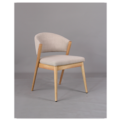 Dining Chair Beige Leg Natural Wood Finish