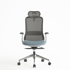 Office Chair with Adjustable Headrest - Light Blue