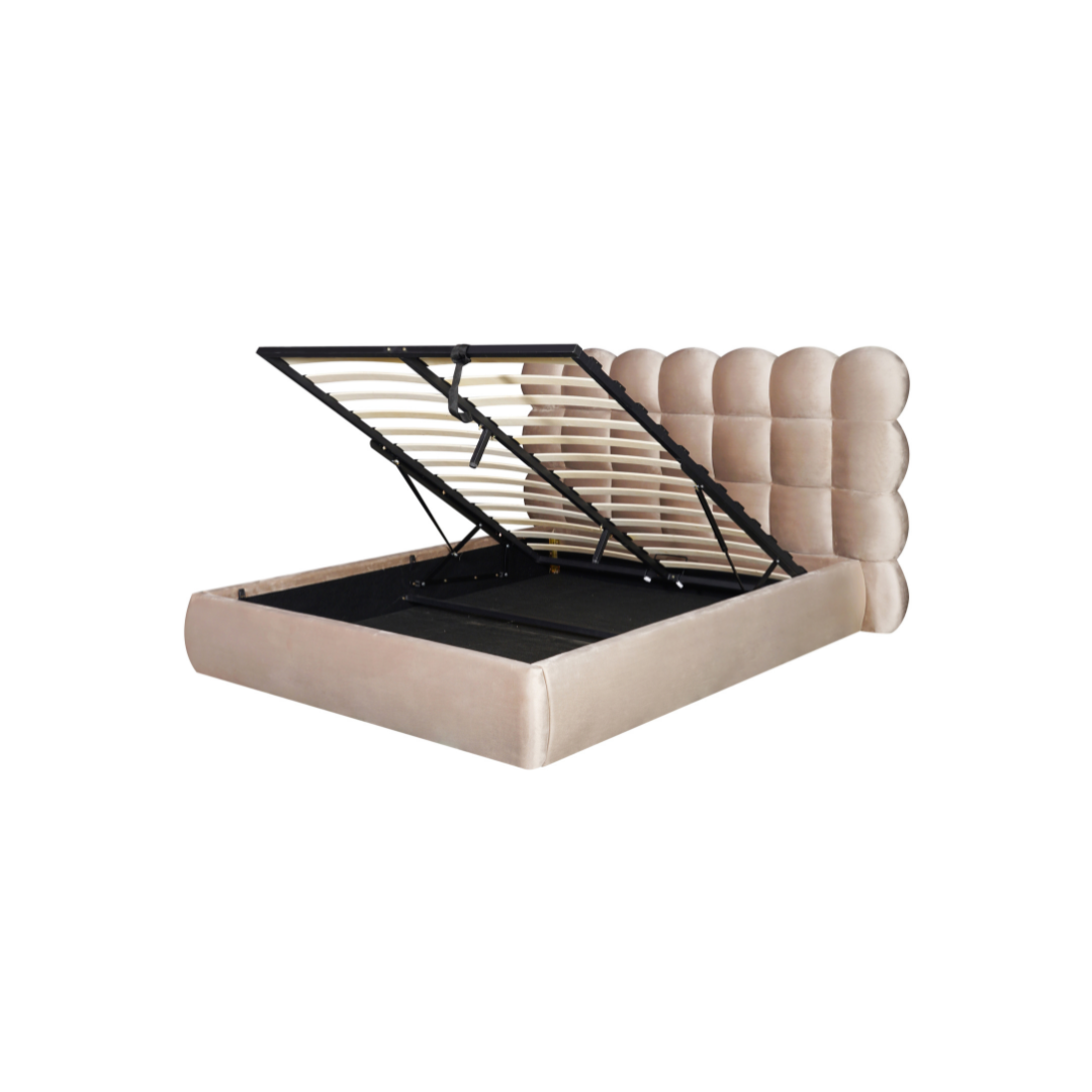 Upholstery Bed with Gas Lift 160x200 - Taupe