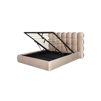 Upholstery Bed with Gas Lift 160x200 - Taupe