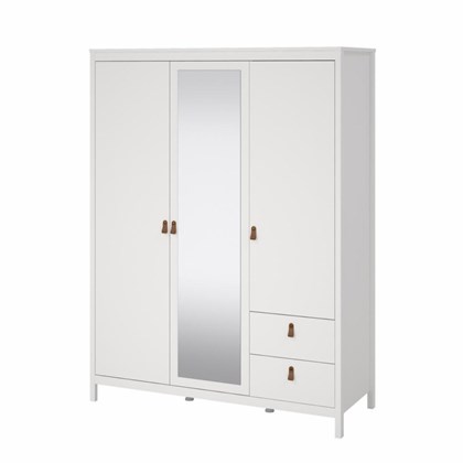 Madrid Wardrobe 2 Doors with Mirror & 2 Drawers White