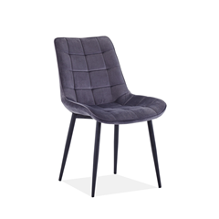 Dining Chair Dark Grey Velvet