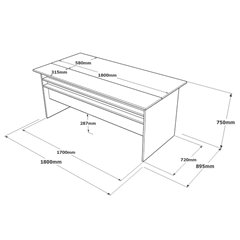 Office Desk Vista Concrete Black