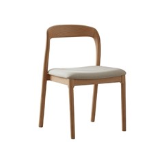 V Chair – Fabric & White Wax Wood Frame