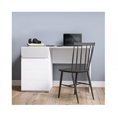 Desk 1 Door 1 Shelf – White Alpin White MDF