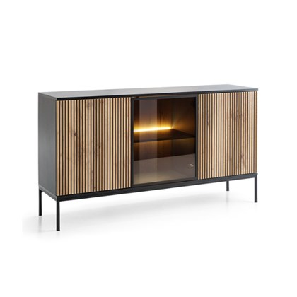 Sideboard 3 Doors – Wotan Oak & Black
