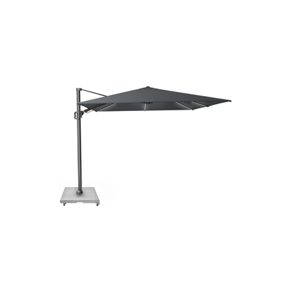 Set Parasol Anthracite Glow 300x300 with LED Light & Base 90Kg Grey Granite