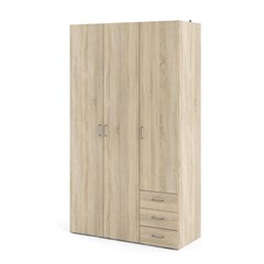 Space Wardrobe with 3 doors & 3 drawers Oak