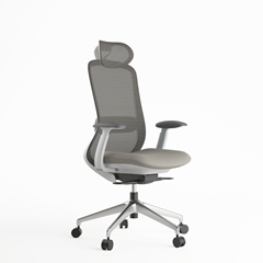 Office Chair with Adjustable Headrest - Beige