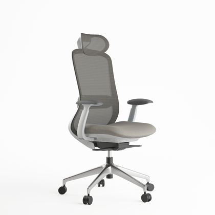 Office Chair with Adjustable Headrest - Beige