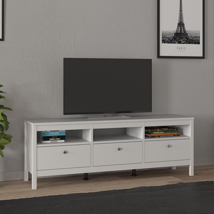 Madrid TV Unit 3 Drawers - White