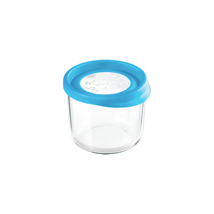 Container Glass Round 12cm Diameter Blue