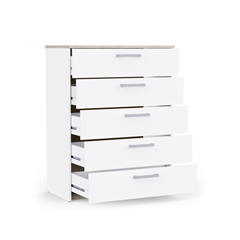 Sideboard 5-Drawer – Oak & White