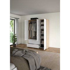 Bedroom Set 160x200– White & Wood Effect