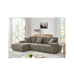 Corner Sofabed Set – Left, Brown