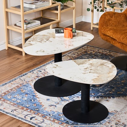 Side Table 60x50 – Brown Marble