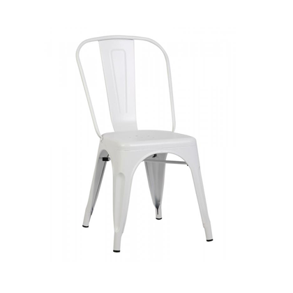 Industrial Metal Chair White