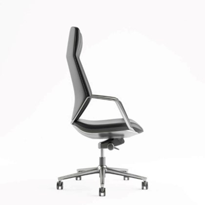 Office Chair Aluminium & Leather – Black