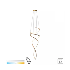 Gold Pendant Lamp 70W with Remote Control