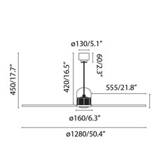 LED Ceiling Fan M - Chrome