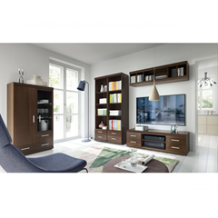 Wardrobe 2 Doors 2 Shelves - Walnut