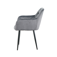 Dark Grey Velvet Dining Armchair