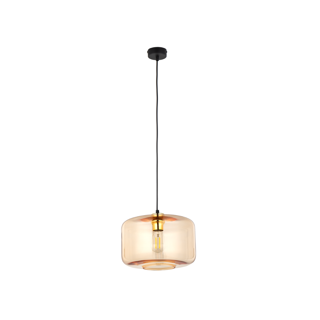 Amber Glass Hanging Lamp