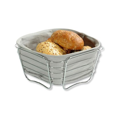 Bread and Fruit Basket Chrome Grey Small