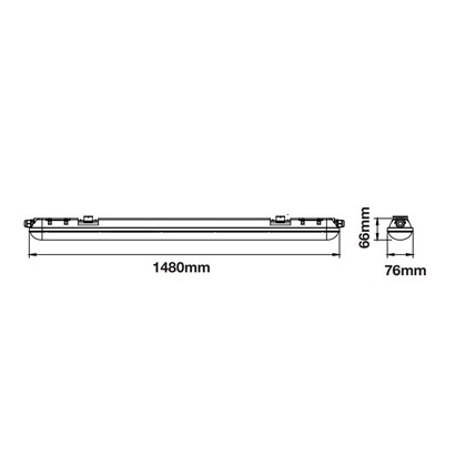 LED WP LAMP PC PC 1500MM48W 4500K