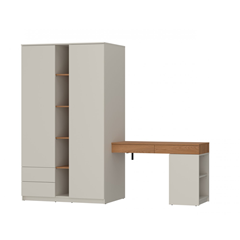 2Doors 2shelves Cabinet – Cashmere & Oak Caramel